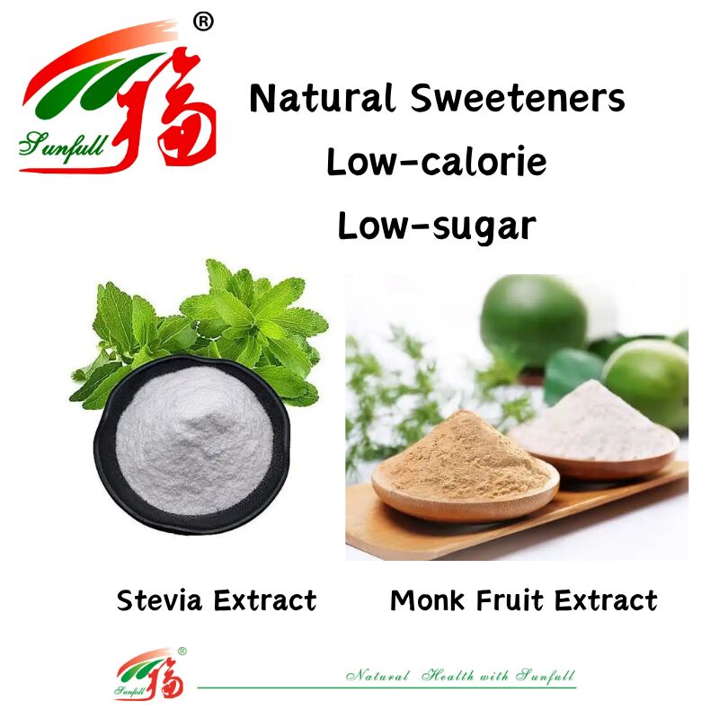 Doğal Şeker Değiştiricileri Stevia Ekstraktı % 80-95 Steviosides ve Monk Fruit Ekstraktı % 20-60 Mogroside V Sıfır Kalori Doğal Tatlandırıcılar