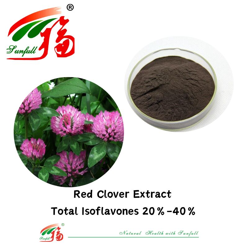Hunan Sunfull hormon dengesi ve rahatlama için Saf doğal sağlık takviyeleri Organik Toplam Izoflavonlar 20% - 40% Kırmızı yonca ekstresi