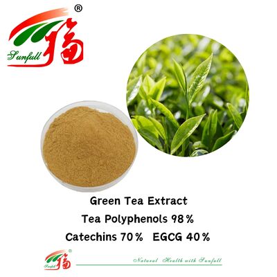 Hunan Sunfull Organik Bitkisel Bileşenler Teaflavinler 10~40% EGCG 40% Katekinler 70% Çay Polifenolleri 98% Yeşil Çay Ekstraksi